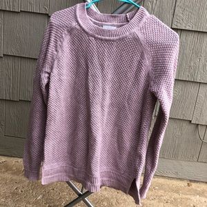 Pretty lavender or orchid detailed sweater for fall